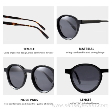 Vintage Bevel Acetate Polarized Sunglasses For Women